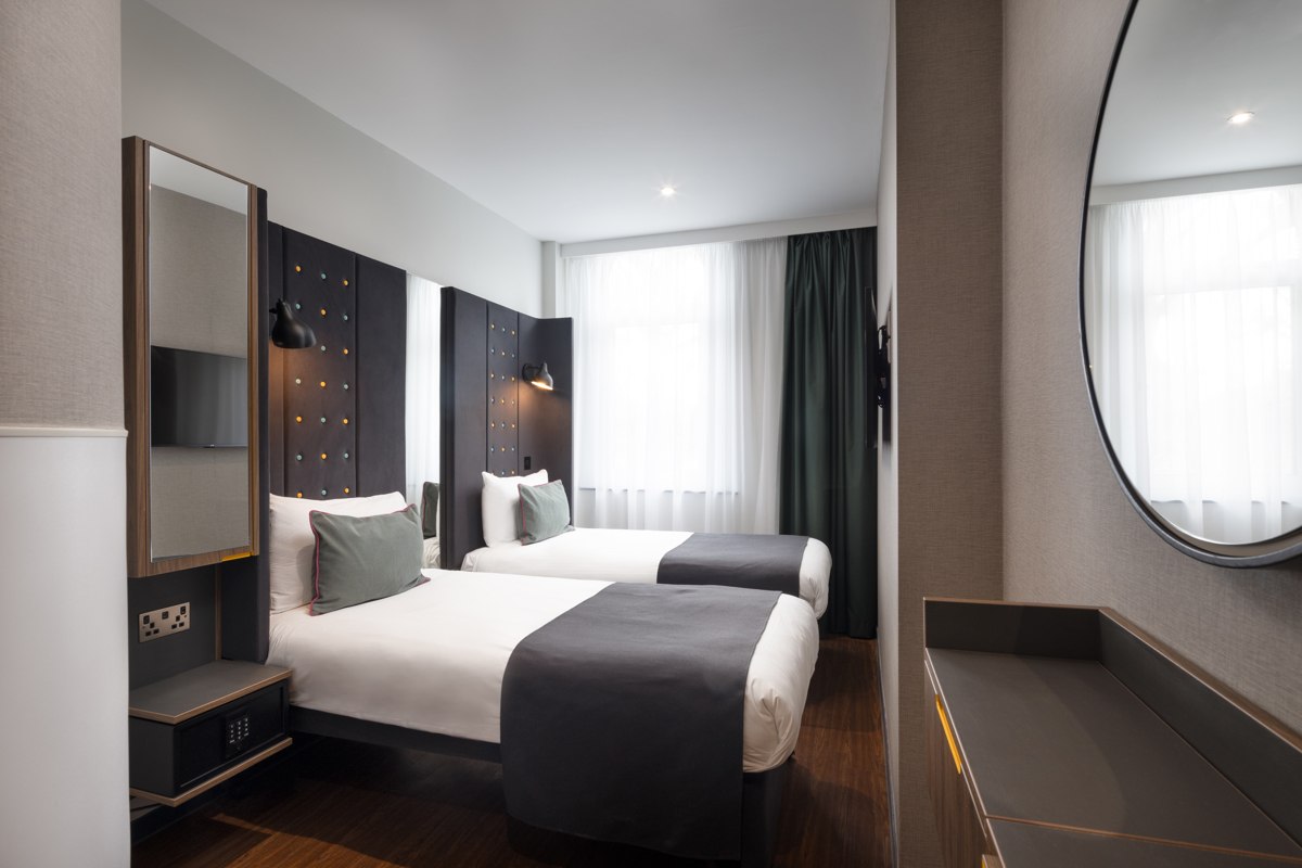 Twin room at Point A Hotel Kings Cross with two single beds